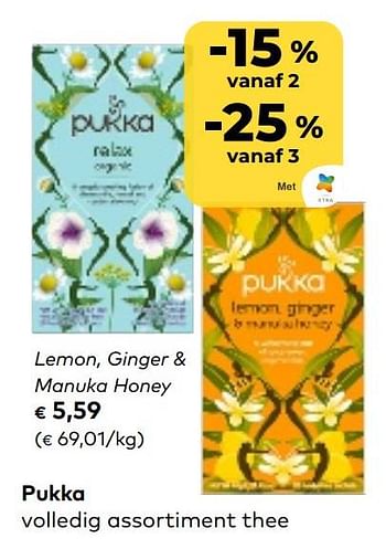 Promoties Pukka thee lemon, ginger + manuka honey - Pukka - Geldig van 01/03/2023 tot 31/03/2023 bij Bioplanet