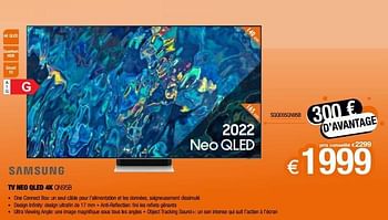 Promotions Samsung tv neo qled 4k sqqe65qn95b - Samsung - Valide de 03/03/2023 à 31/03/2023 chez Expert