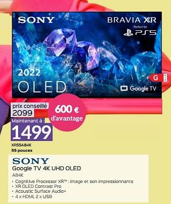 Promotions Sony google tv 4k uhd oled xr55a84k - Sony - Valide de 03/03/2023 à 31/03/2023 chez Selexion