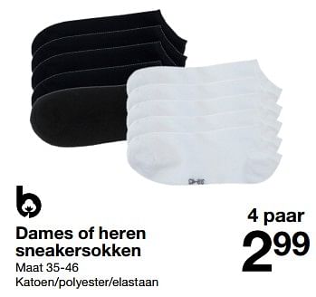 Promoties Dames of heren sneakersokken - Huismerk - Zeeman  - Geldig van 04/03/2023 tot 17/03/2023 bij Zeeman