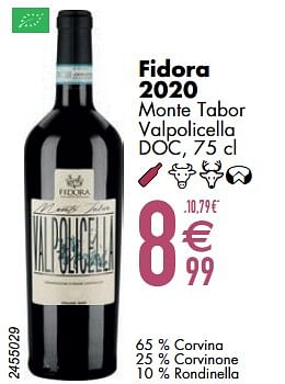 Promotions Fidora 2020 monte tabor valpolicella - Vins rouges - Valide de 07/03/2023 à 03/04/2023 chez Cora