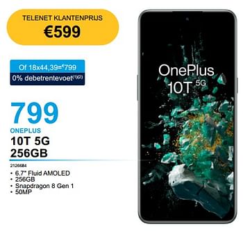 Promoties Oneplus 10t 5g 256gb - OnePlus - Geldig van 28/02/2023 tot 31/03/2023 bij VCD