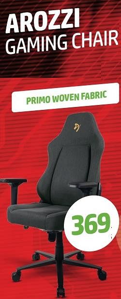 Promoties Arozzi gaming chair primo woven fabric - Arozzi - Geldig van 28/02/2023 tot 31/03/2023 bij VCD
