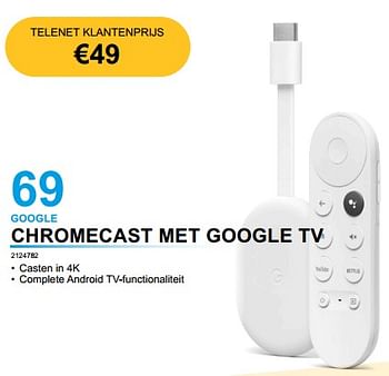 Promoties Google chromecast met google tv - Google - Geldig van 28/02/2023 tot 31/03/2023 bij VCD