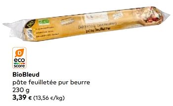 Promotions Biobleud pâte feuilletée pur beurre - BioBleud - Valide de 01/03/2023 à 31/03/2023 chez Bioplanet