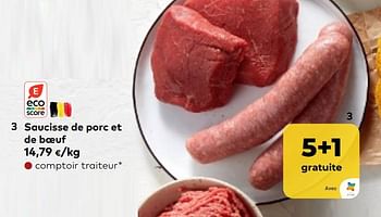 Promotions Saucisse de porc et de boeuf - Produit maison - Bioplanet - Valide de 01/03/2023 à 31/03/2023 chez Bioplanet