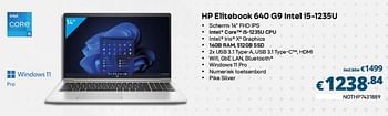 Promotions Hp elitebook 640 g9 intel i5-1235u - HP - Valide de 01/03/2023 à 31/03/2023 chez Compudeals