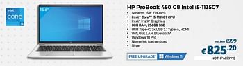 Promoties Hp probook 450 intel i5-1135g7 - HP - Geldig van 01/03/2023 tot 31/03/2023 bij Compudeals