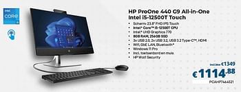 Promoties Hp proone 440 g9 all-in-one intel i5-12500t - HP - Geldig van 01/03/2023 tot 31/03/2023 bij Compudeals