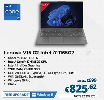 Promoties Lenovo v15 g2 intel i7-1165g7 - Lenovo - Geldig van 01/03/2023 tot 31/03/2023 bij Compudeals