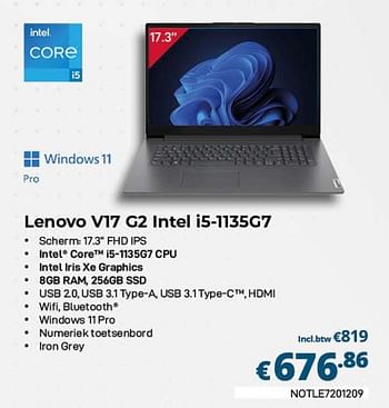 Promoties Lenovo v17 g2 intel i5-1135g7 - Lenovo - Geldig van 01/03/2023 tot 31/03/2023 bij Compudeals