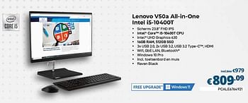Promoties Lenovo v50a all-in-one intel i5-10400t - Lenovo - Geldig van 01/03/2023 tot 31/03/2023 bij Compudeals
