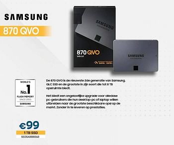 Promoties Samsung 870 qvo 1tb ssd - Samsung - Geldig van 01/03/2023 tot 31/03/2023 bij Compudeals