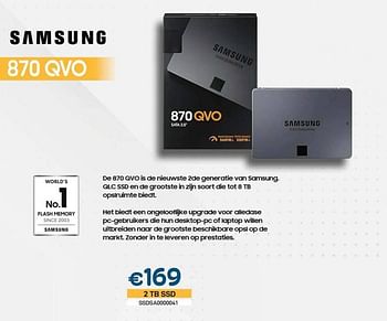Promoties Samsung 870 qvo 2 tb ssd - Samsung - Geldig van 01/03/2023 tot 31/03/2023 bij Compudeals