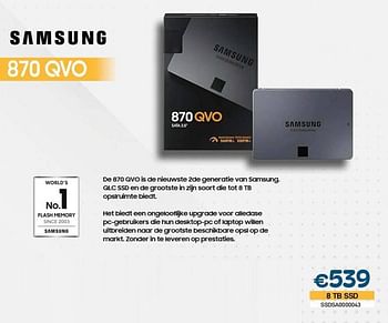 Promoties Samsung 870 qvo 8 tb ssd - Samsung - Geldig van 01/03/2023 tot 31/03/2023 bij Compudeals