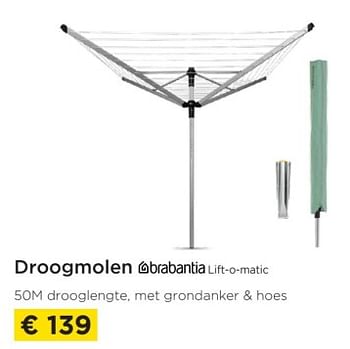 Promoties Droogmolen brabantia lift-o-matic - Brabantia - Geldig van 01/03/2023 tot 31/03/2023 bij Molecule