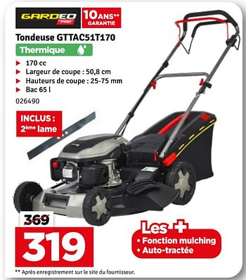 Promoties Gardeo tondeuse gttac51t170 - GarDeo - Geldig van 07/03/2023 tot 19/03/2023 bij Mr. Bricolage