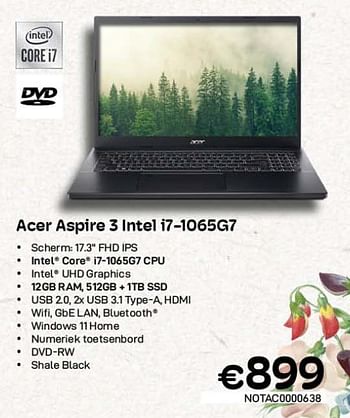 Promoties Acer aspire 3 intel i7-1065g7 - Acer - Geldig van 01/03/2023 tot 31/03/2023 bij Compudeals