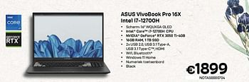 Promoties Asus vivobook pro 16x intel i7-12700h - Asus - Geldig van 01/03/2023 tot 31/03/2023 bij Compudeals