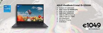 Promoties Asus vivobook s intel i5-12500h - Asus - Geldig van 01/03/2023 tot 31/03/2023 bij Compudeals