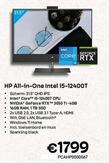 Promoties Hp all-in-one intel i5-12400t - HP - Geldig van 01/03/2023 tot 31/03/2023 bij Compudeals