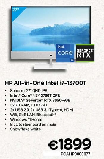 Promoties Hp all-in-one intel i7-13700t - HP - Geldig van 01/03/2023 tot 31/03/2023 bij Compudeals