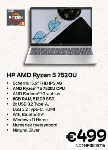 Promoties Hp amd ryzen 5 7520u - HP - Geldig van 01/03/2023 tot 31/03/2023 bij Compudeals