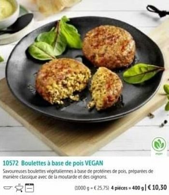 Promotions Boulettes à base de pois vegan - Produit maison - Bofrost - Valide de 01/03/2023 à 31/08/2023 chez Bofrost