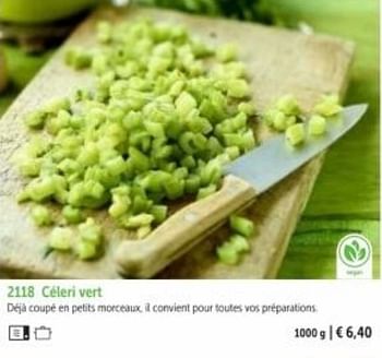 Promotions Céleri vert - Produit maison - Bofrost - Valide de 01/03/2023 à 31/08/2023 chez Bofrost