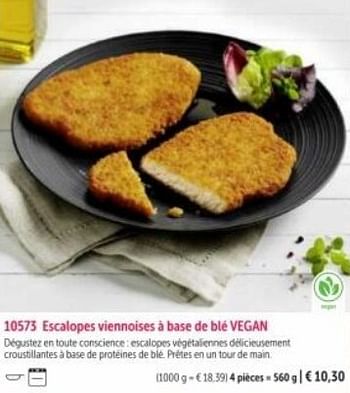 Promotions Escalopes viennoises à base de blé vegan - Produit maison - Bofrost - Valide de 01/03/2023 à 31/08/2023 chez Bofrost