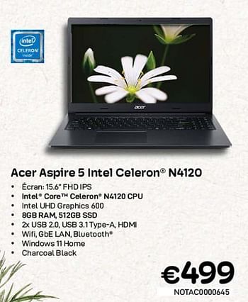 Promotions Acer aspire 5 intel celeron n4120 - Acer - Valide de 01/03/2023 à 31/03/2023 chez Compudeals