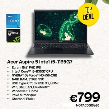 Promotions Acer aspire 5 intel i5-1135g7 - Acer - Valide de 01/03/2023 à 31/03/2023 chez Compudeals