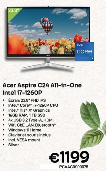 Promotions Acer aspire c24 all-in-one intel i7-1260p - Acer - Valide de 01/03/2023 à 31/03/2023 chez Compudeals