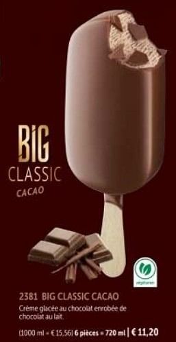Promotions Big classic cacao - Produit maison - Bofrost - Valide de 01/03/2023 à 31/08/2023 chez Bofrost