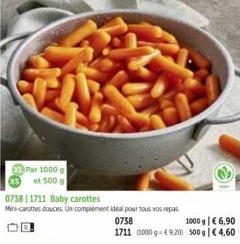 Promotions Baby carottes - Produit maison - Bofrost - Valide de 01/03/2023 à 31/08/2023 chez Bofrost