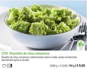Promotions Fleurettes de chou romanesco - Produit maison - Bofrost - Valide de 01/03/2023 à 31/08/2023 chez Bofrost