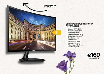 Promoties Samsung curved monitor c27f390fhr - Samsung - Geldig van 01/03/2023 tot 31/03/2023 bij Compudeals