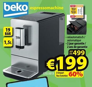Promoties Beko espressomachine ceg5301x - Beko - Geldig van 08/03/2023 tot 15/03/2023 bij ElectroStock