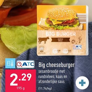 Promoties Big cheeseburger - Huismerk - Aldi - Geldig van 13/03/2023 tot 24/03/2023 bij Aldi