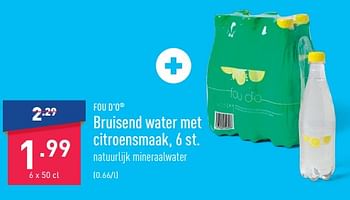 Promoties Bruisend water met citroensmaak - Fou d'O - Geldig van 13/03/2023 tot 24/03/2023 bij Aldi