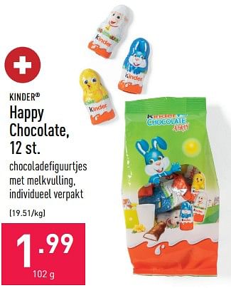 Promoties Happy chocolate - Kinder - Geldig van 17/03/2023 tot 24/03/2023 bij Aldi