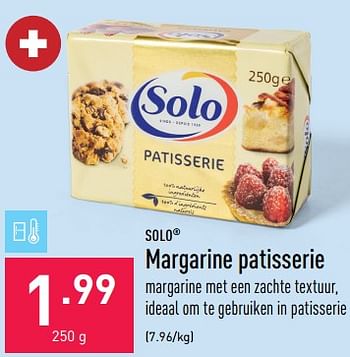 Promoties Margarine patisserie - Solo - Geldig van 17/03/2023 tot 24/03/2023 bij Aldi