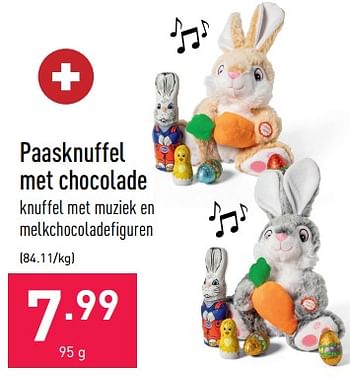 Promoties Paasknuffel met chocolade - Huismerk - Aldi - Geldig van 17/03/2023 tot 24/03/2023 bij Aldi
