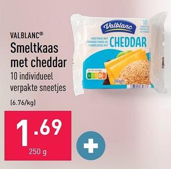 Promoties Smeltkaas met cheddar - Valblanc - Geldig van 13/03/2023 tot 24/03/2023 bij Aldi