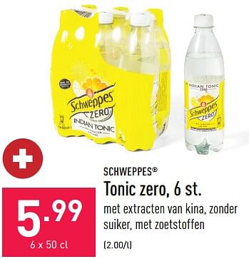 Promoties Tonic zero - Schweppes - Geldig van 17/03/2023 tot 24/03/2023 bij Aldi