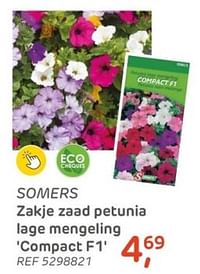 Somers zakje zaad petunia lage mengeling compact f1-Somers