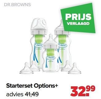 Promoties Dr.browns starterset options+ - DrBrown's - Geldig van 06/03/2023 tot 01/04/2023 bij Baby-Dump