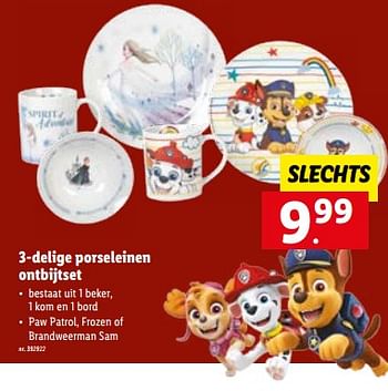 Promoties 3-delige porseleinen ontbijtset - Huismerk - Lidl - Geldig van 15/03/2023 tot 21/03/2023 bij Lidl