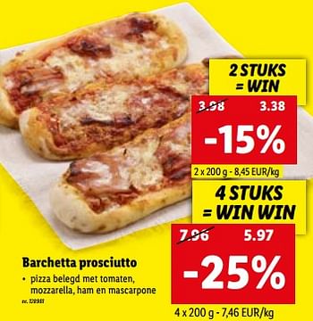 Promoties Barchetta prosciutto - Huismerk - Lidl - Geldig van 15/03/2023 tot 21/03/2023 bij Lidl
