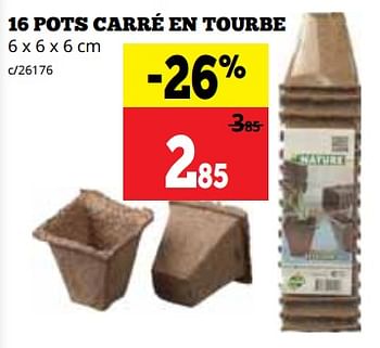 Promotions 16 pots carré en tourbe - Produit maison - Dema - Valide de 06/03/2023 à 19/03/2023 chez Dema